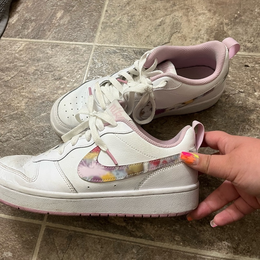 Nike sneakers with purple and pink tie dye lifestyle fashion tennis shoes - Picture 4 of 9